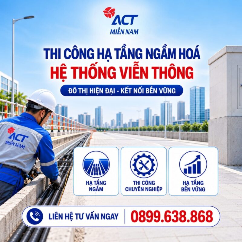 Thi công hạ tầng ngầm hoá hệ thông viễn thông