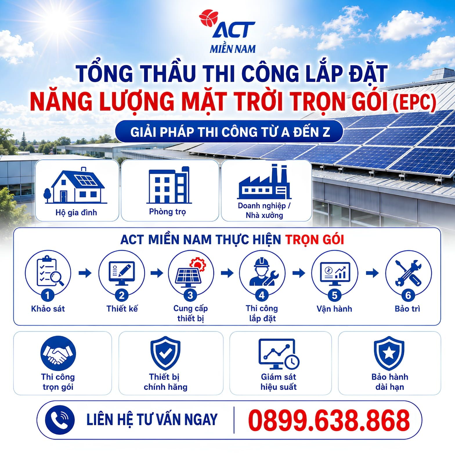 Tổng thầu thi công lắp đặt điện mặt trời trọn gói (EPC) 1 Tổng thầu thi công lắp đặt điện mặt trời trọn gói (EPC)