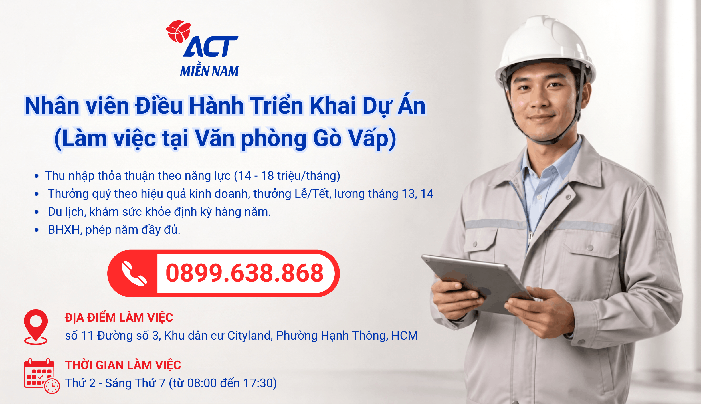 Nhân viên Điều Hành Triển Khai Dự Án (Làm việc tại Văn phòng Gò Vấp)