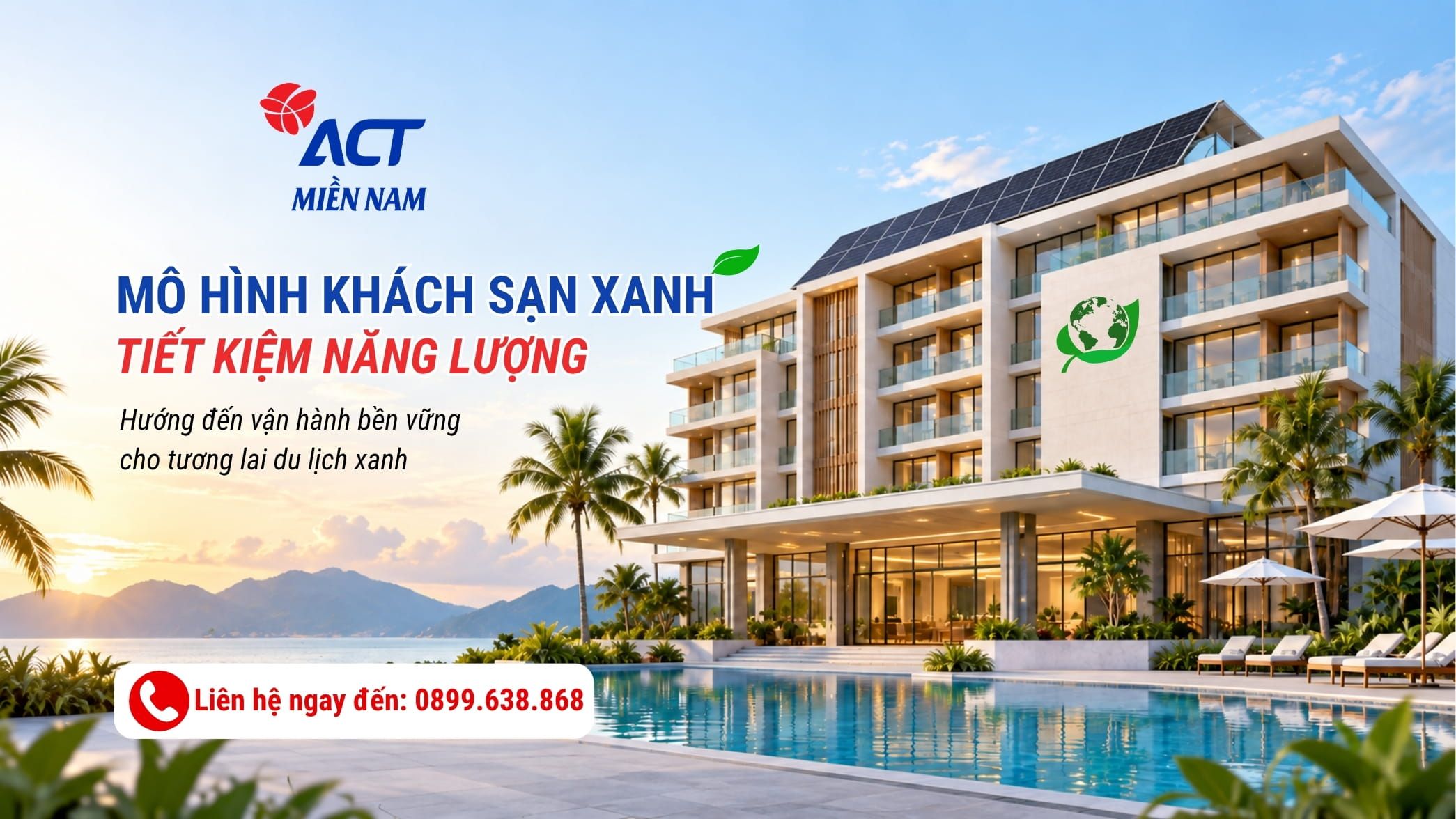 mô hình khách sạn xanh tiết kiệm năng lượng - sử dụng điện mặt trời áp mái