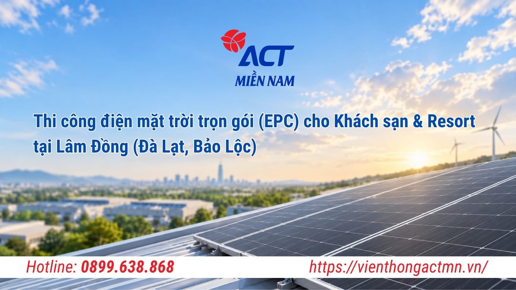 Thi công điện mặt trời trọn gói tại Lâm Đồng cho Khách sạn & Resort