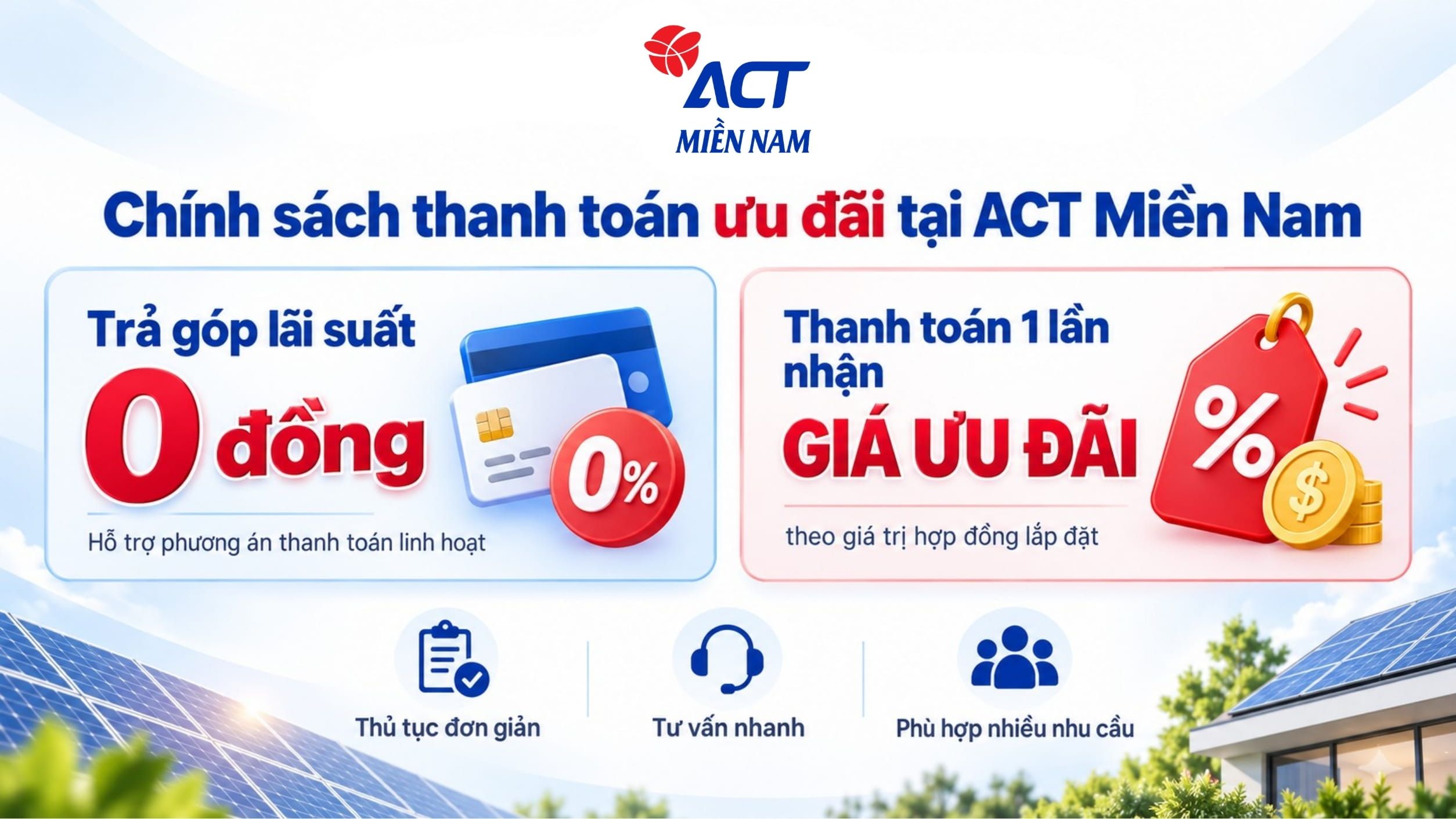 Thi công điện mặt trời trọn gói tại Lâm Đồng cho Khách sạn & Resort 8 chính sách ưu đãi thanh toán điện mặt trời tại ACT Miền Nam