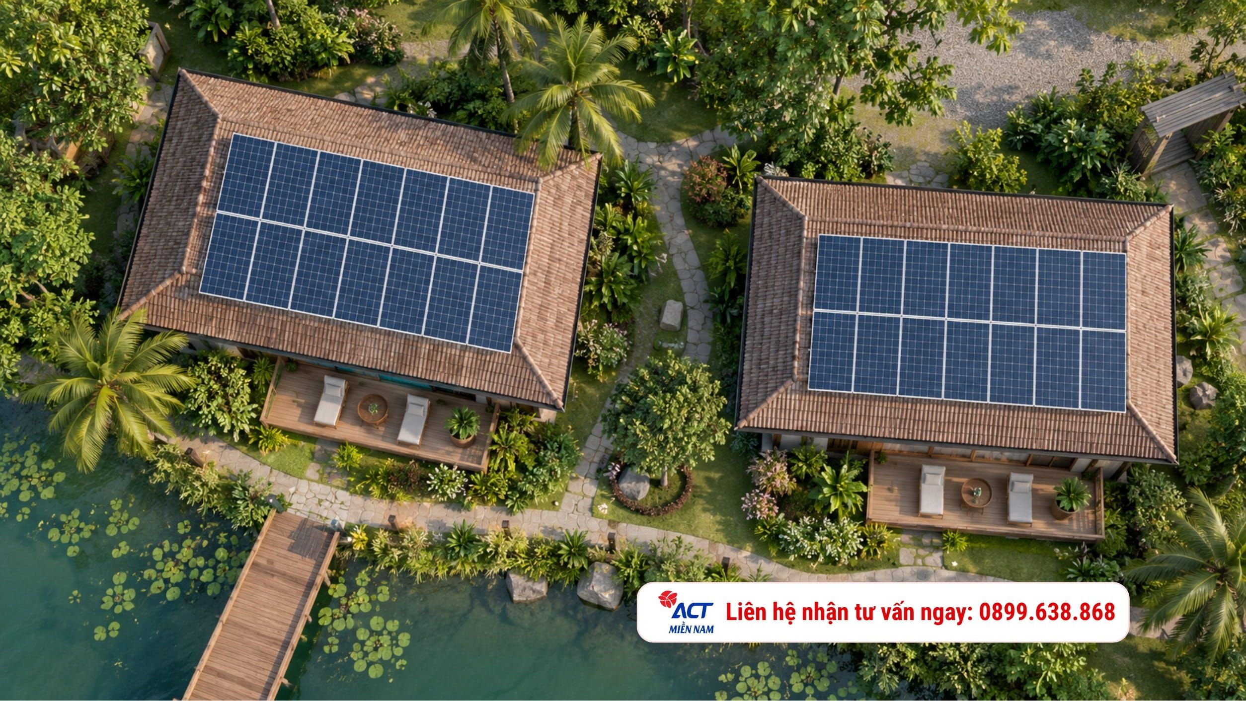 Tổng thầu điện mặt trời khu nghỉ dưỡng - Giải pháp tối ưu vận hành 1 ACT Miền Nam đơn vị tổng thầu điện mặt trời cho khu nghỉ dưỡng